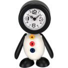 RELOGIO DE MESA DECORATIVO ENFEITE VINTAGE PINGUIM HOME&CO METAL 21x14x7cm PRETO E BRANCO
