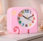 Relógio De Mesa Despertador Elefante Para Quarto Infantil Rosa