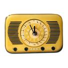 RELÓGIO DE MESA MODELO RÁDIO ANTIGO 18,5x12,5x4,5CM AMARELO.
