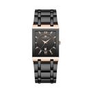Relógio De Negócios Masculino Em Aço Inoxidável Preto E Dourado, Luxuoso, À Prova d'Água, Com