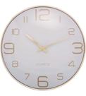 Relógio De Parede 30,5cm Por 4,5cm Quartz De Plástico Chronos Cinza Com Dourado
