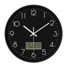 Relógio de Parede 30cm Silencioso com Tela LCD Data Temperatura Design Moderno