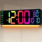 Relógio de parede ANSOPER grande digital de 16,5 polegadas com 11 cores RGB Relógio de parede ANSOPER grande digital de 16,5 polegadas com 11 cores RGB