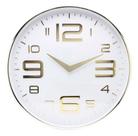 Relógio De Parede Branco Com Dourado 25cm Lyor