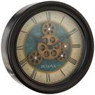 Relógio de parede Bulova Industrial Motion 12,8 cm preto envelhecido