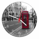 Relógio De Parede Cidade Londres Cabine Telefônica Decoração Quartz