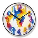 Relógio de parede Colorful Splash Non-Ticking 30 cm de diâmetro