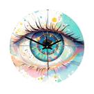 Relógio de parede com design de olhos artístico de 10 polegadas com toque colorido Relógio de parede com design de olhos artístico de 10 polegadas com toque colorido