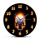 Relógio de parede Creative Skull de 12 polegadas Fire Flame Design Metal Relógio de parede Creative Skull de 12 polegadas Fire Flame Design Metal