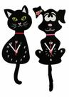 Relógio De Parede Criativo Kit Com 2 Gato e Cachorro Relógio De Parede Criativo Kit Com 2 Gato e Cachorro