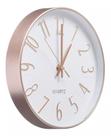 Relógio De Parede Decoração Sala Cozinha 25 cm Rose Gold Luxo Moderno 096