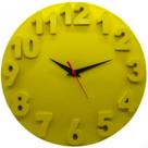 Relógio de Parede Delta 3D Amarelo Plashome para Decoração Sala Cozinha Escritório