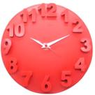 Relógio de Parede Delta 3D Vermelho Plashome para Decoração Sala Cozinha Escritório
