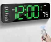 Relógio de parede digital CandyHome com controle remoto LED verde Relógio de parede digital CandyHome com controle remoto LED verde