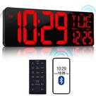 Relógio de parede digital CYMHCHL 17.2" Bluetooth Auto Time Sync