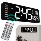 Relógio De Parede Digital LED De Mesa Parede Com Controle Remoto Calendário Alarme Data Temperatura