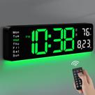 Relógio de parede digital MASHI, relógio digital de tela grande de 16" com controle remoto, relógio de parede com escurecimento automático e luz noturna, horário de verão, data da semana, temperatura para sala de estar, quarto, decoração, presente para idosos