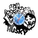 Relógio De Parede Disco Vinil Animais - Cachorros Husky - VAN-173 Relógio De Parede Disco Vinil Animais - Cachorros Husky - VAN-173