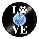 Relógio De Parede Disco Vinil Animais - Love Pets - VAN-041