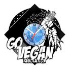 Relógio De Parede Disco Vinil Cozinha - Go Vegan - VCZ-031 Relógio De Parede Disco Vinil Cozinha - Go Vegan - VCZ-031