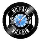 Relógio De Parede Disco Vinil Diversos - No Pain No Gain 45 LBS - VDI-241 Relógio De Parede Disco Vinil Diversos - No Pain No Gain 45 LBS - VDI-241