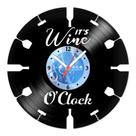 Relógio De Parede Disco Vinil Diversos - Vinho It's Wine o Clock - VDI-070 Relógio De Parede Disco Vinil Diversos - Vinho It's Wine o Clock - VDI-070