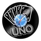 Relógio De Parede Disco Vinil Jogos e Games - Cartas Uno - VJG-007