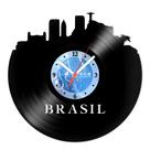 Relógio De Parede Disco Vinil Lugares - Brasil - VLU-019