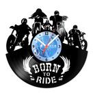 Relógio De Parede Disco Vinil Motos - Born To Ride - VMO-015 Relógio De Parede Disco Vinil Motos - Born To Ride - VMO-015