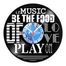 Relógio De Parede Disco Vinil Música - Music Food - VMU-018