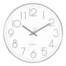 Relógio De Parede Dma Analógico Moderno 30cm Clean Premium Estrutura Prateado Fundo Branco