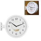 Relógio de Parede Dupla Face Vintage Estação de Trem Retrô Branco Luxo Decoração Elegante