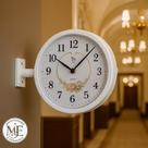 Relógio de Parede Dupla Face Vintage Retrô Branco Luxo Estilo Estação de Trem Decorativo Grande 26 cm 2 Máquinas Relógio Relógio de Parede Dupla Face Vintage Retrô Branco Luxo Estilo Estação de Trem Decorativo Grande 26 cm 2 Máquinas Relógio