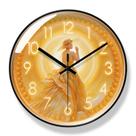 Relógio de parede Elegant Silent Lady em design de vestido dourado