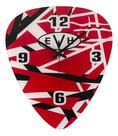Relógio de Parede EVH Formato Palheta Vermelho Branco Preto 28x23 cm