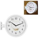 Relógio de Parede Face Vintage Dupla Estação Trem Decorativo Retrô com Design Funcional Branco