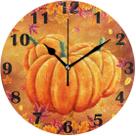 Relógio de parede Fall Pumpkin de 30 cm de quartzo silencioso para decoração de casa