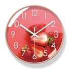 Relógio de parede Fruit Strawberry Design 30 cm redondo silencioso