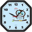 Relógio de Parede Gama Preto Coruja Oitavado Plashome Cozinha Sala Escritório