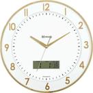 Relógio de parede herweg branco e dourado