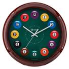 Relógio De Parede Herweg Decorativo Snooker 660117 Nogueira
