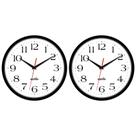Relógio de parede HIPPIH de 10 polegadas Non Ticking Quiet Black, pacote com 2