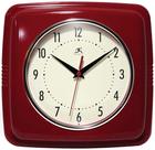 Relógio de parede Infinity Instruments Square Retro 23cm vermelho