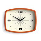 Relógio de parede JONES CLOCKS Movie Retro 25,5 x 19,5 cm laranja