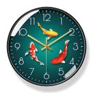Relógio de parede Koi Fish Design 30 cm Silent Non-Ticking
