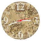 Relógio De Parede Mapa Vintage Mundo Geografia Lojas Salas Quartos Quartz Tamanho 40 Cm RC009