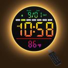 Relógio de parede Maxstar 8" LED com timer, RGB, alarme e temperatura