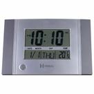 Relógio de Parede/Mesa Digital Com Temperatura e Calendário Herweg 6472-071 Cinza Metálico
