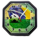 Relógio de Parede Oitavado Plashome Copa do Mundo 2026 Decorativo 24 cm Brasil Penta Hexa