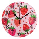 Relógio de parede Qumton Cute Pink Strawberry 25 cm Silent Non-Ticking